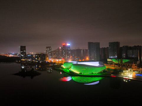 杭州金沙湖大剧院城市风光