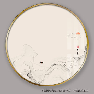 中国风圆形装饰画