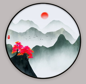 鴻運來簡約禪意山水