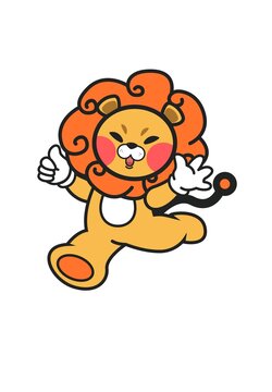 小獅子吉祥物矢量插畫