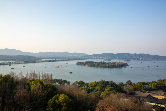 航拍西湖风景区