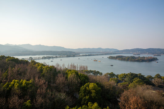 航拍杭州西湖风景区