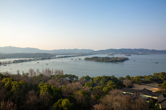 俯瞰杭州西湖风景区