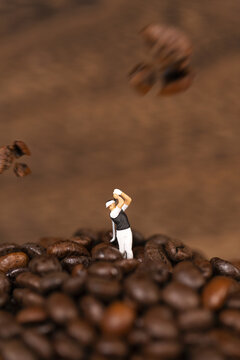 咖啡豆创意高尔夫图片