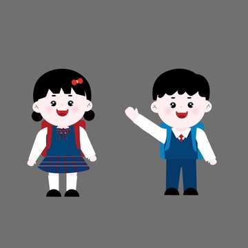 小學(xué)生卡通學(xué)生