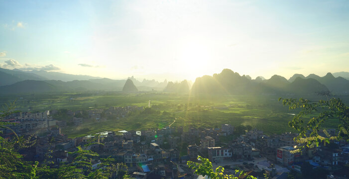 阳安田园风光之夕阳美景