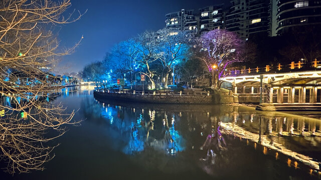 杭州小河直街夜景