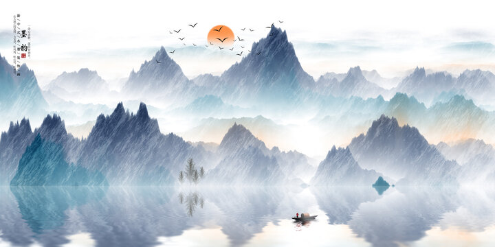 新中式意境水墨畫