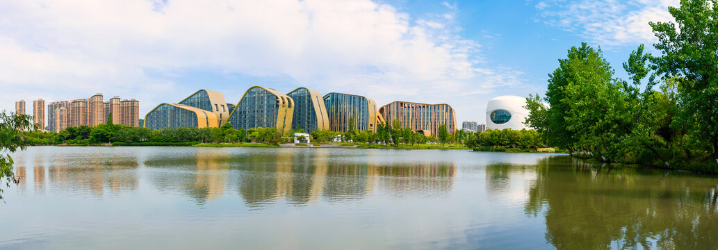 杭州白马湖中国动漫博物馆全景