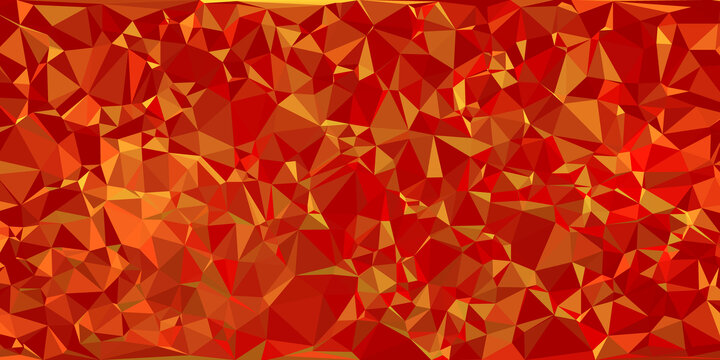 橙红色三角形低面立体风格背景
