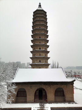 双塔寺雪景