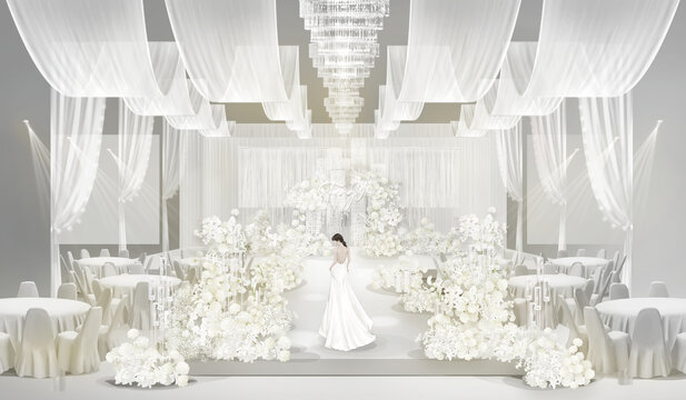 韩式小众婚礼舞台设计图