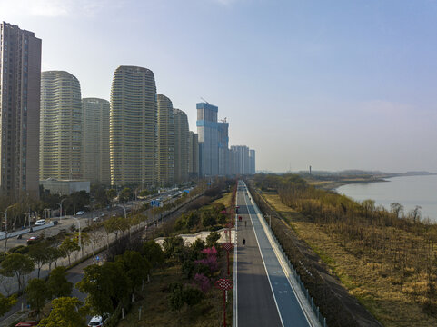 航拍安徽省芜湖市风光