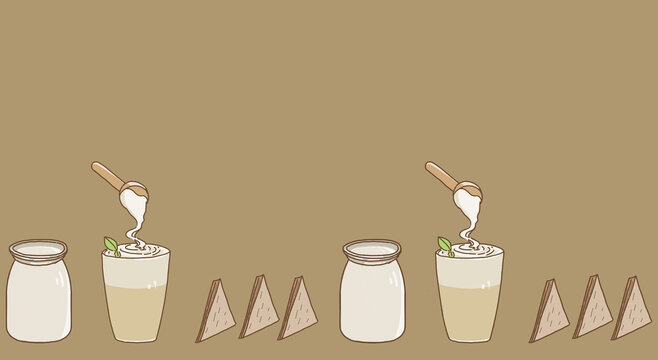 卡通奶茶甜品图案
