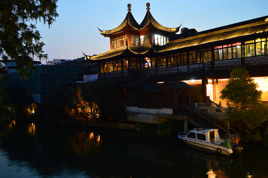 南京秦淮河夫子庙夜景