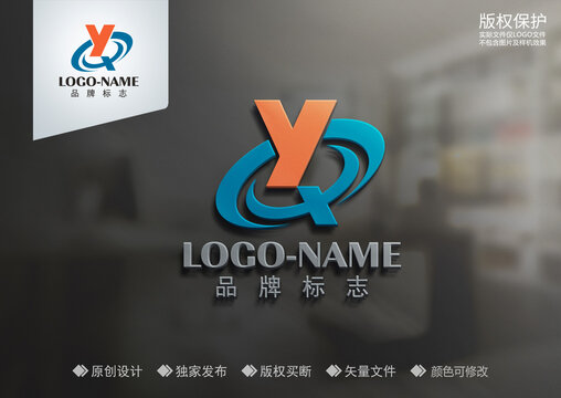 YQ字母标志logo