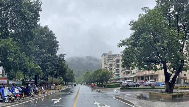 雨后潮湿的路口