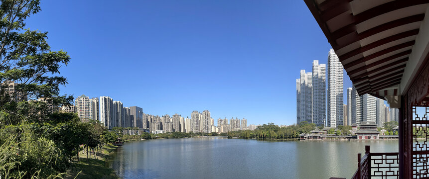 江景房地产楼书宽幅背景