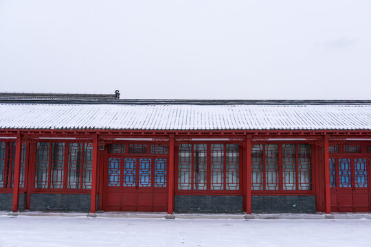 冬天雪后的中国沈阳故宫