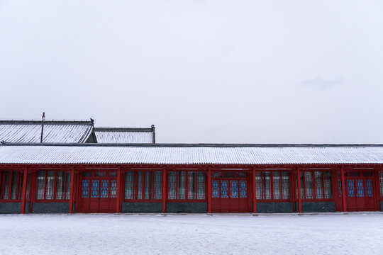 冬天雪后的中国沈阳故宫