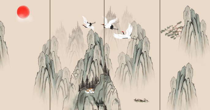 新中式國(guó)畫(huà)山水