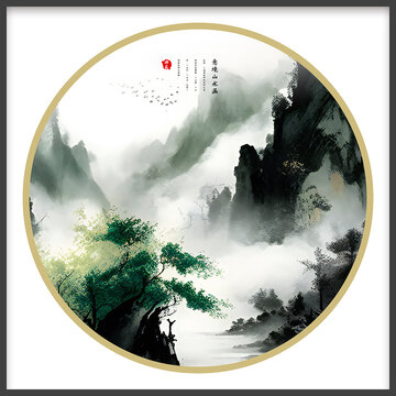 山水裝飾畫