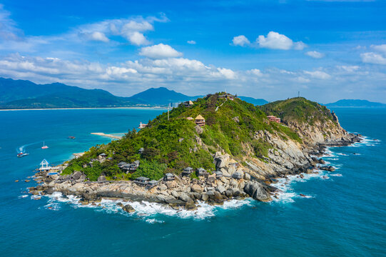 航拍海南陵水分界洲岛热带岛屿