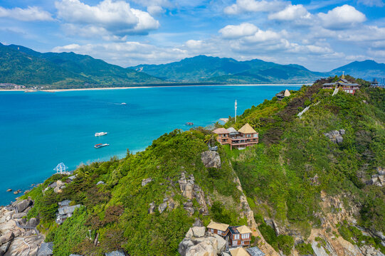 航拍海南陵水分界洲岛热带岛屿