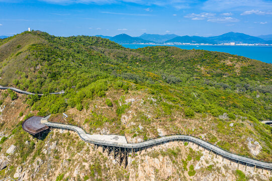 航拍三亚西岛海洋文化旅游区