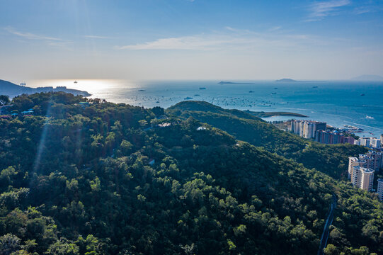 航拍海南三亚鹿回头半岛风景区