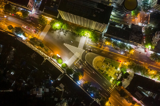 海南文昌文建路口金山广场夜景