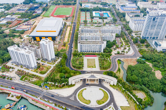 航拍海南大学海甸校区高校校园