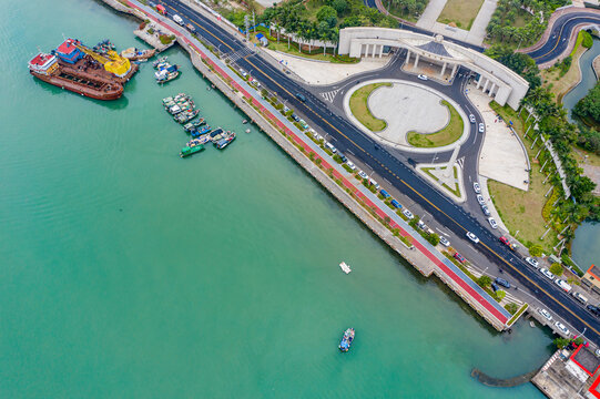 航拍海南大学海甸校区高校校园