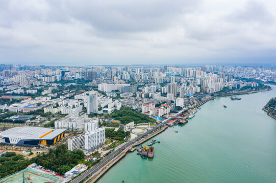 航拍海南大学海甸校区高校校园