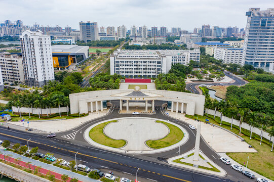 航拍海南大学海甸校区高校校园