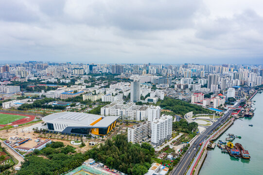 航拍海南大学海甸校区高校校园