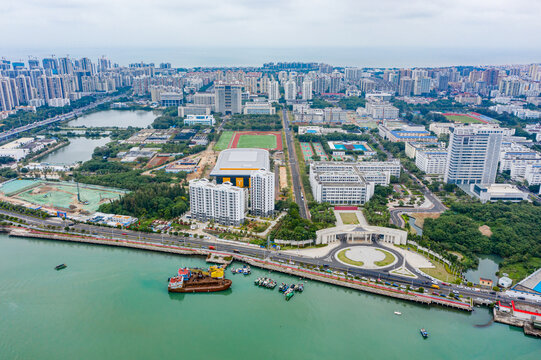 航拍海南大学海甸校区高校校园