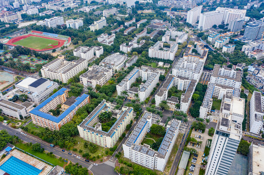 航拍海南大学海甸校区高校校园