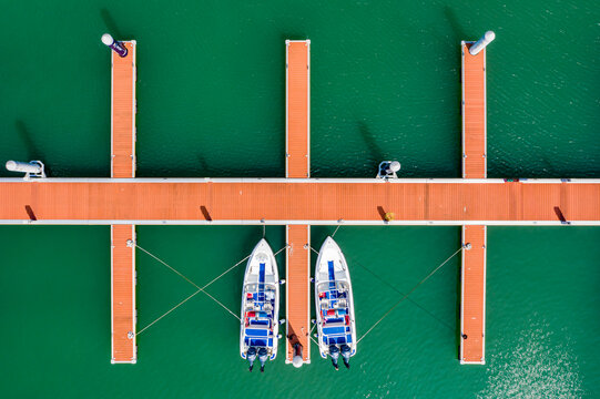 航拍海口国家帆船基地公共码头