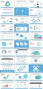 蓝色数据统计图形图表PPT