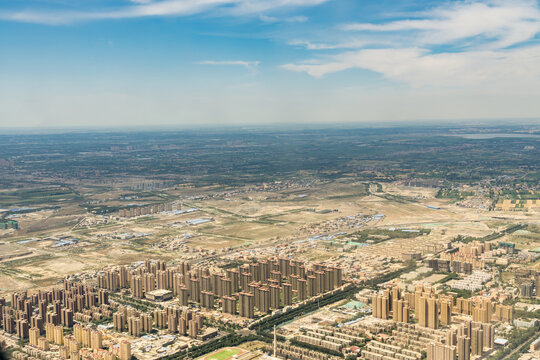 航拍乌鲁木齐的城市建筑