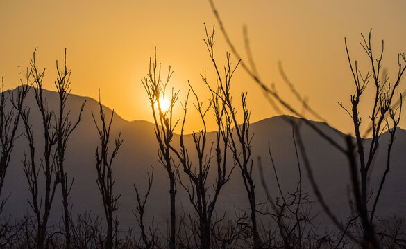 夕阳山峦