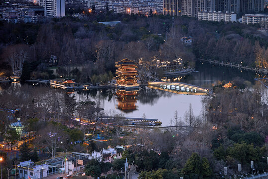 合肥逍遥津公园风光夜景