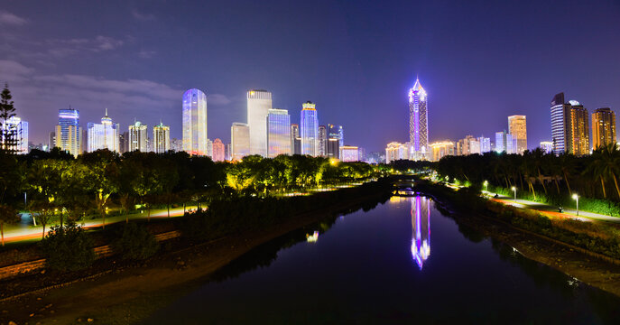 海口万绿园夜景