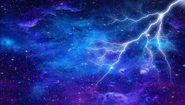 閃電的星空