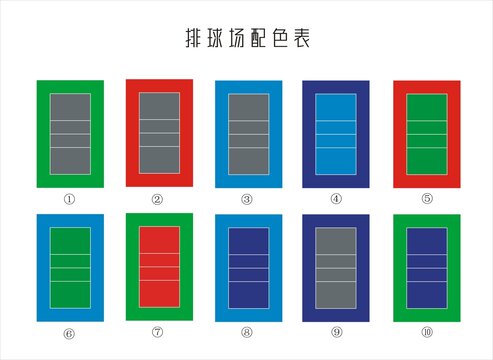 排球場(chǎng)顏色搭配