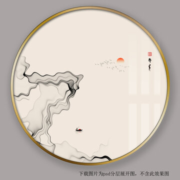 意境水墨山水裝飾畫