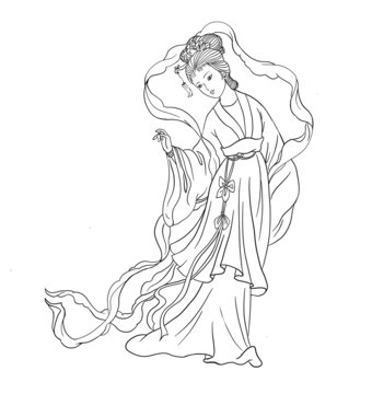 仕女線稿