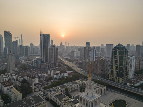 上海城市航拍景色