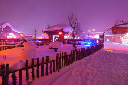 雪乡夜景